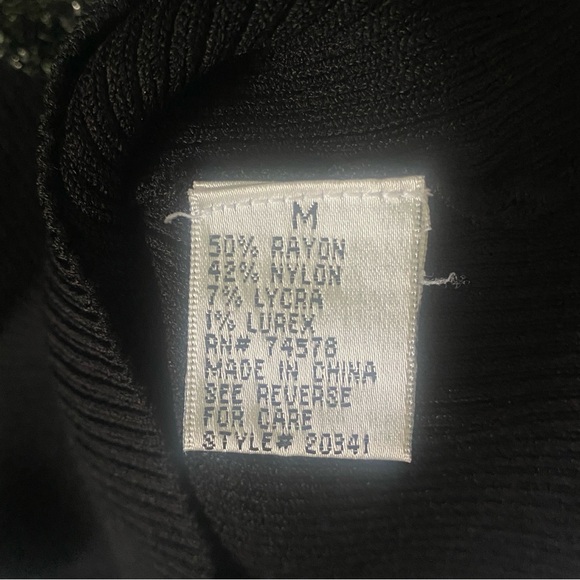 Cache women’s beaded black long sleeve size medium Y2K party night out New Years - Picture 4 of 8